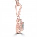 0.96 Ct Ladies Round Cut Diamond Solitaire Pendant Rose Gold